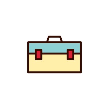 Herhangi Bir Amaç İçin Düz Biçimli Ofis Torbası Simgesi Vektör İllüstrasyonu