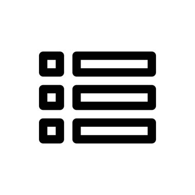 Herhangi Bir Amaç İçin Satır Biçiminde Simge Vektörü İllüstrasyonunu Listele