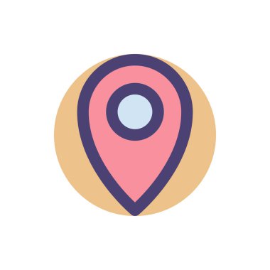 Herhangi Bir Amaç İçin Dolu Biçimli Konum Simgesi Vektör İllüstrasyonu