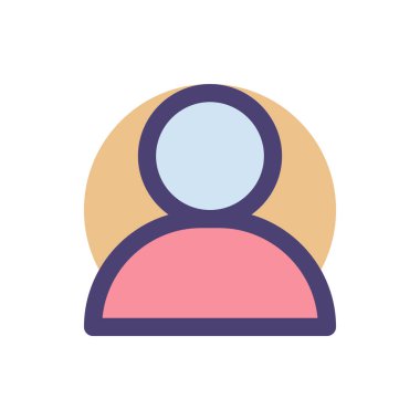 Herhangi Bir Amaç İçin Dolu Biçimli Kullanıcı Simgesi Vektör İllüstrasyonu