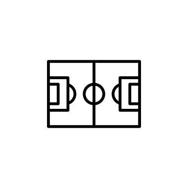 Herhangi Bir Amaç İçin Satır Biçiminde Futbol Sahası Simgesi Vektör İllüstrasyonu