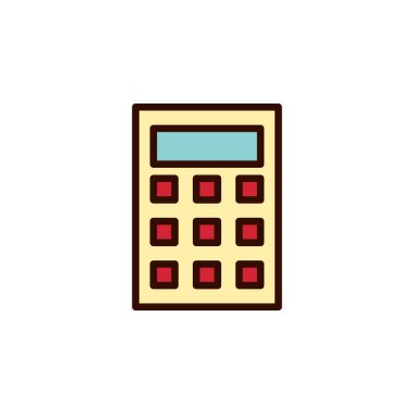 Herhangi Bir Amaç İçin Düz Biçimli Hesaplayıcı Simgesi Vektör İllüstrasyonu