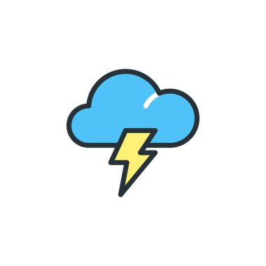 Herhangi Bir Amaç İçin Dolu Biçimli Bulut Simgesi Vektör İllüstrasyonu