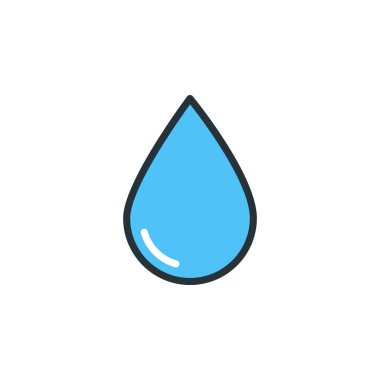 Her Amaç İçin Dolu Biçimli Su Simgesi Vektör İllüstrasyonu