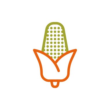 Herhangi Bir Amaç İçin Satır Biçiminde Corn Simgesi Vektör İllüstrasyonu