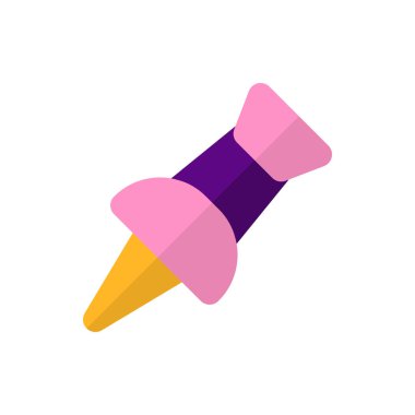 Herhangi Bir Amaç İçin Düz Biçimli Pin Simgesi Vektör Resmini İtin