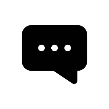 Herhangi Bir Amaç İçin Glyph Biçiminde Sohbet Simgesi Vektör İllüstrasyonu