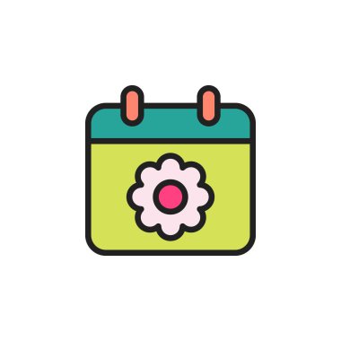 Herhangi Bir Amaç İçin Dolu Biçimli Takvim Simgesi Vektör İllüstrasyonu