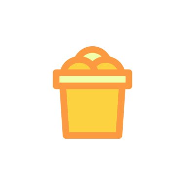 Her Amaç İçin Dolu Biçimli Bucket Simgesi Vektör İllüstrasyonu