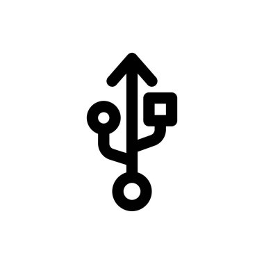 Herhangi Bir Amaç İçin Satır Biçiminde Usb Simgesi Vektör İllüstrasyonu