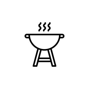 Herhangi Bir Amaç İçin Satır Biçiminde Barbekü Simgesi Vektör İllüstrasyonu