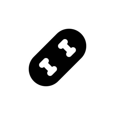 Herhangi Bir Amaç İçin Glyph Biçiminde Kaykay Simgesi Vektör İllüstrasyonu