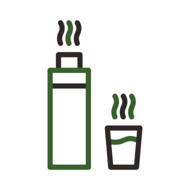 Herhangi Bir Amaç İçin Satır Biçiminde Termos Simgesi Vektör İllüstrasyonu