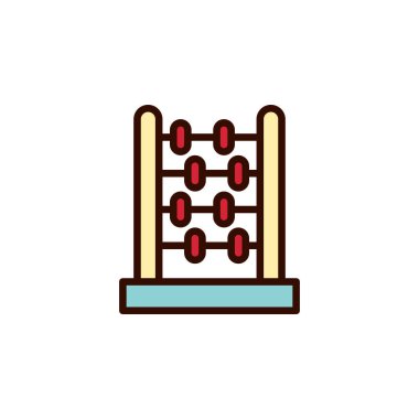 Herhangi Bir Amaç İçin Düz Biçimli Abaküs Simgesi Vektör İllüstrasyonu