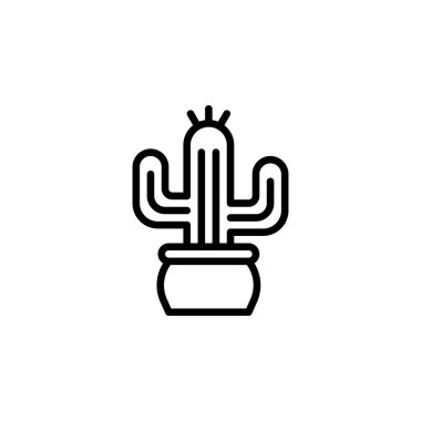 Herhangi Bir Amaç İçin Satır Biçiminde Kaktüs Simgesi Vektör İllüstrasyonu
