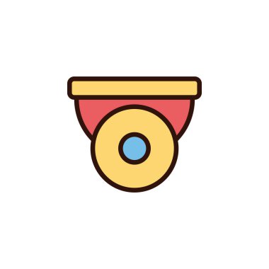 Herhangi Bir Amaç İçin Dolu Biçimli CcTV Simgesi Vektör İllüstrasyonu