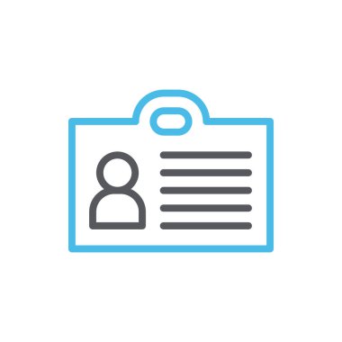 Herhangi Bir Amaç İçin Satır Biçiminde Kimlik Kart Simgesi Vektör İllüstrasyonu