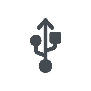 Herhangi Bir Amaç İçin Glyph Biçiminde Usb Simgesi Vektör İllüstrasyonu