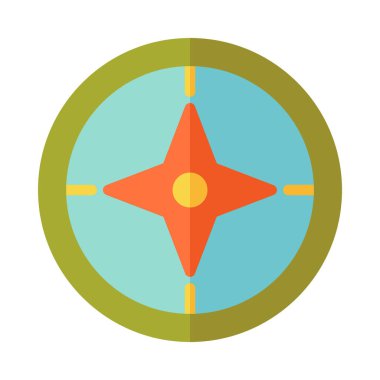 Herhangi Bir Amaç İçin Düz Biçimli Pusula Simgesi Gösterimi