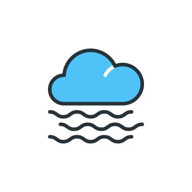 Herhangi Bir Amaç İçin Dolu Biçimli Bulut Simgesi Vektör İllüstrasyonu