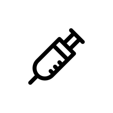 Herhangi Bir Amaç İçin Satır Biçiminde Şırınga Simgesi Vektör İllüstrasyonu