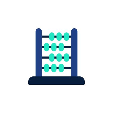 Herhangi Bir Amaç İçin Düz Biçimli Abaküs Simgesi Vektör İllüstrasyonu