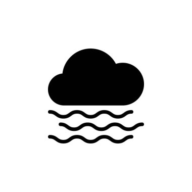 Herhangi Bir Amaç İçin Glyph Biçiminde Bulut Simgesi Vektör İllüstrasyonu