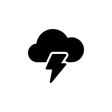 Herhangi Bir Amaç İçin Glyph Biçiminde Bulut Simgesi Vektör İllüstrasyonu