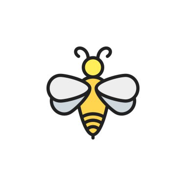 Her Amaç İçin Dolu Biçimli Arı Simgesi Vektör İllüstrasyonu