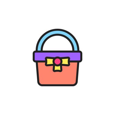 Herhangi Bir Amaç İçin Dolu Biçimli Sepet Simgesi Vektör İllüstrasyonu