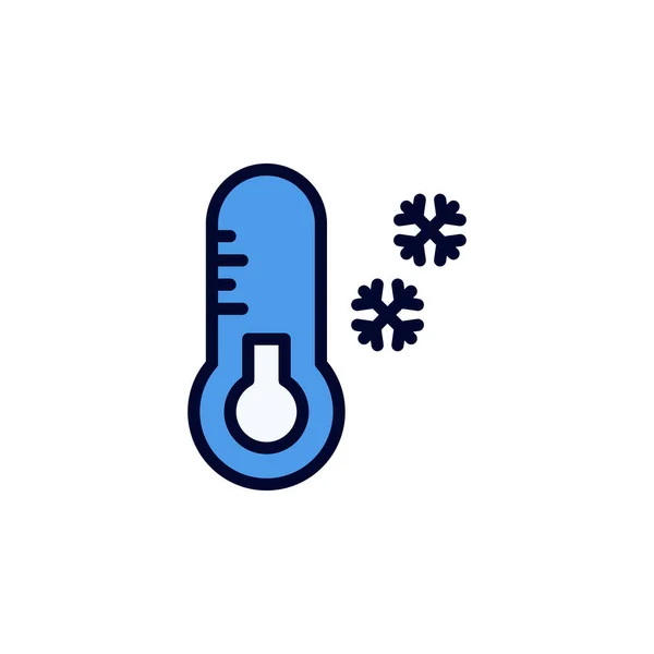 Thermometer Icon Vector Illustratie Gevulde Stijl Voor Elk Doel — Stockvector