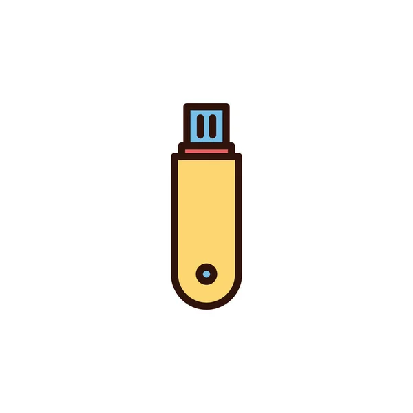 Flashdisk Icon Vector Illustration Filled Style Any Purpose — 스톡 벡터