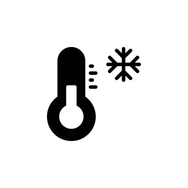 任意の目的のためのグリフスタイルの温度計アイコンベクトルイラスト — ストックベクタ