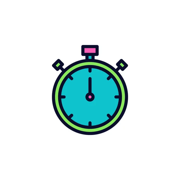 Stopwatch Icon Vector Illustratie Gevulde Stijl Voor Elk Doel — Stockvector