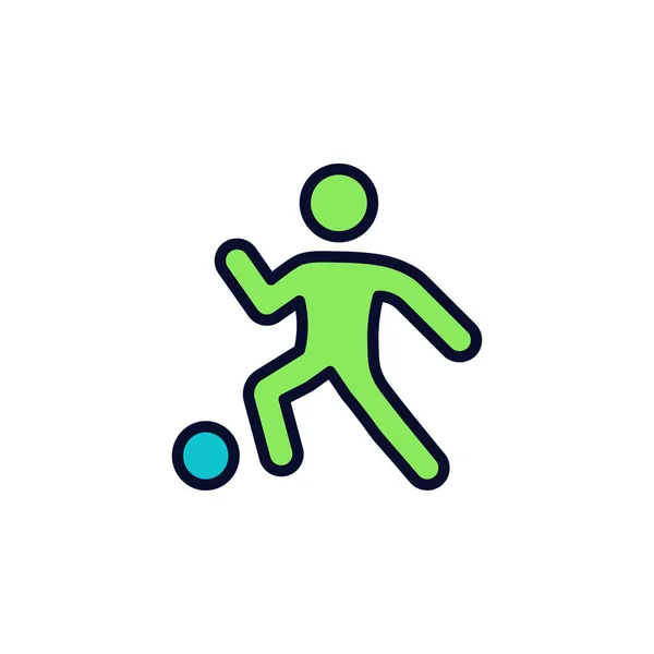Illustration Vectorielle Icône Joueur Football Dans Style Rempli Pour Importe — Image vectorielle
