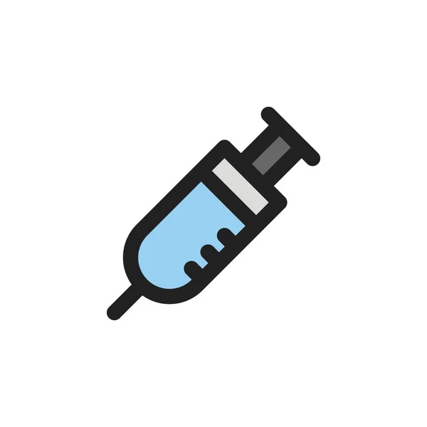 Syringe Icon Vector Illustration Filled Style Any Purpose — Stock Vector