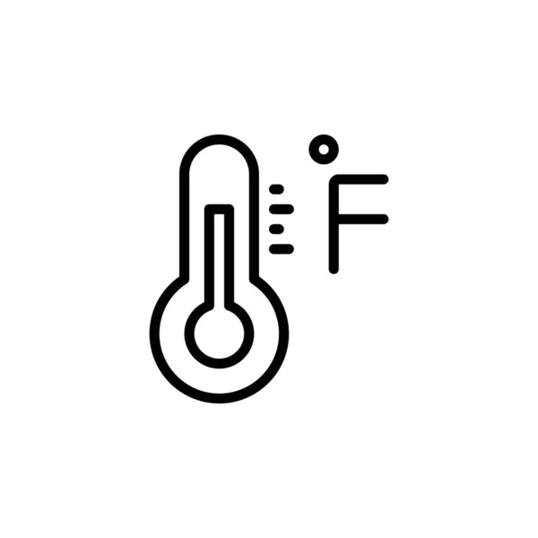 Thermometer Icon Vector Illustratie Lijn Stijl Voor Elk Doel — Stockvector