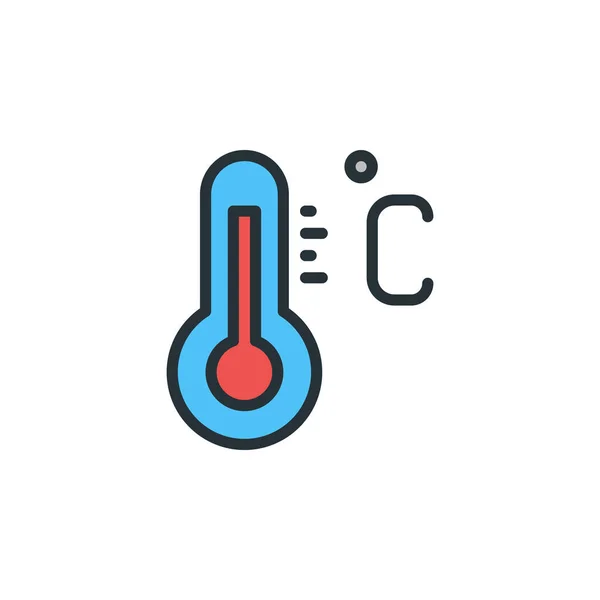 Ilustração Vetor Ícone Termômetro Estilo Enchido Para Toda Finalidade —  Vetores de Stock