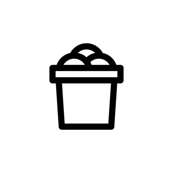 Bucket Icon Vector Illustration Line Style Any Purpose — Stock Vector