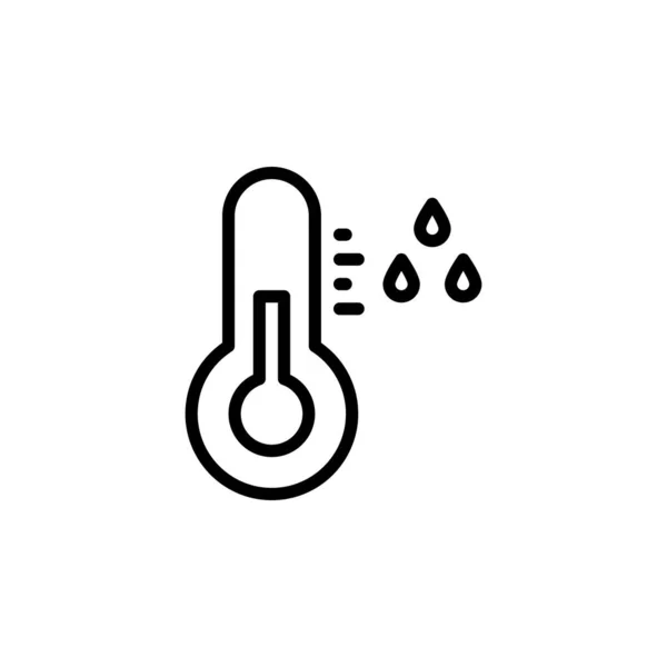 Thermometer Icon Vector Illustratie Lijn Stijl Voor Elk Doel — Stockvector