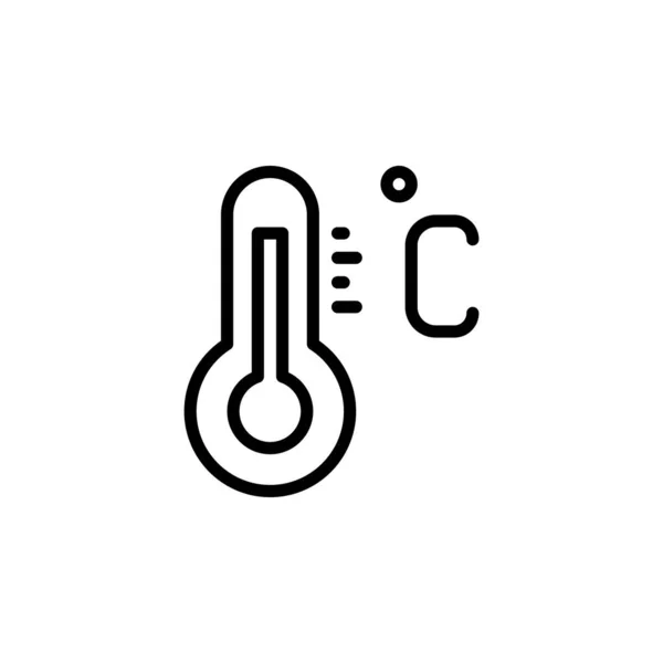 Illustration Vectorielle Icône Thermomètre Dans Style Ligne Pour Importe Quel — Image vectorielle