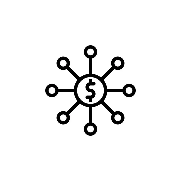Crowdfunding Icon Vector Illustratie Line Style Voor Elk Doel — Stockvector