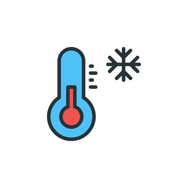 Thermometer Icon Vector Illustratie Gevulde Stijl Voor Elk Doel — Stockvector