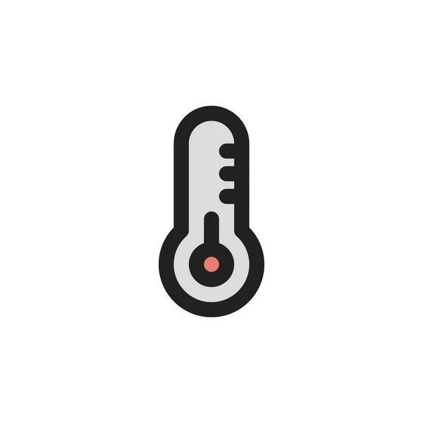 Thermometer Icon Vector Illustratie Gevulde Stijl Voor Elk Doel — Stockvector