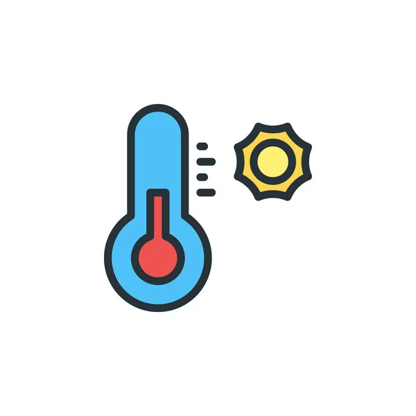 Thermometer Icon Vector Illustratie Gevulde Stijl Voor Elk Doel — Stockvector