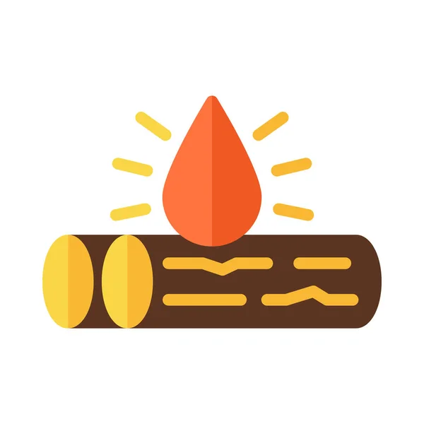 Lagerfeuer Icon Vector Illustration Flachem Stil Für Jeden Zweck — Stockvektor