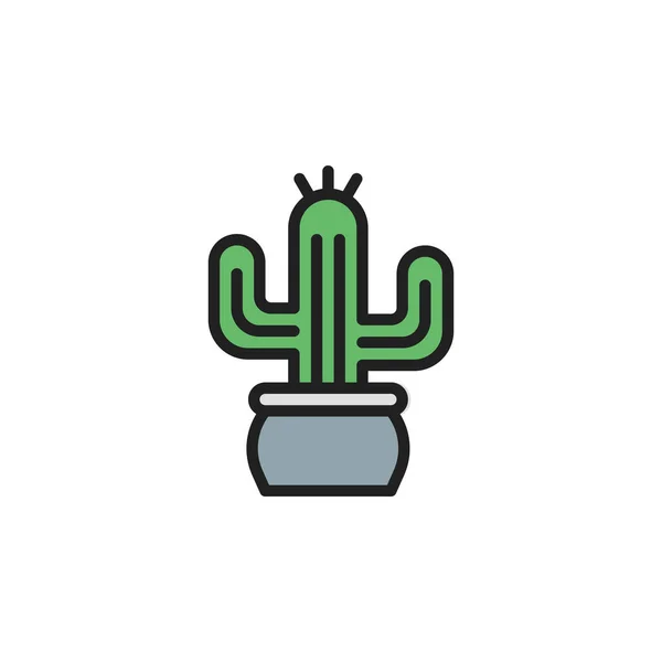 Illustrazione Vettoriale Dell Icona Del Cactus Stile Riempito Qualsiasi Scopo — Vettoriale Stock