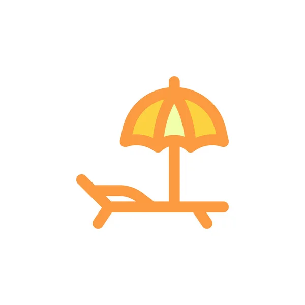 Beach Icon Vector Illustratie Gevulde Stijl Voor Elk Doel — Stockvector