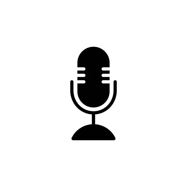 Ikona Mikrofonu Vektorová Ilustrace Stylu Glyfu Pro Libovolný Účel Stock Vektory