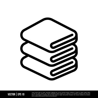 En iyi Katlanmış Havlu simgesi vektörü, illüstrasyon logo şablonu modaya uygun. Pek çok amaca uygun..